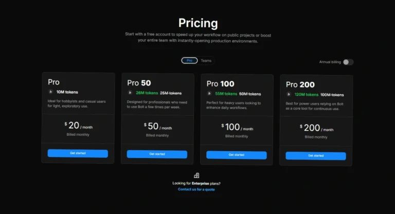 Bolt.new Pricing