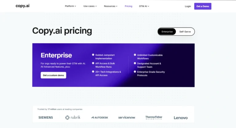 Copy.ai Enterprise Pricing